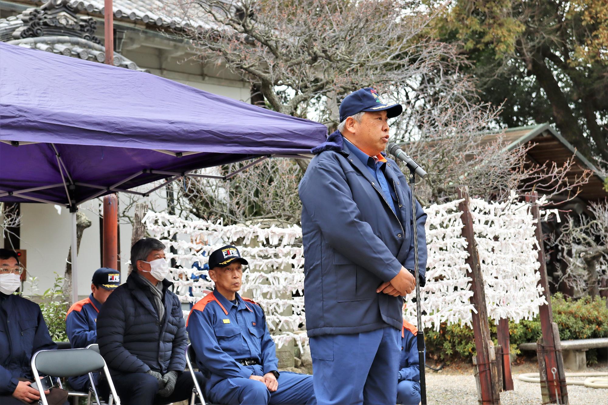 閉会式にて藤井寺市長による挨拶の様子