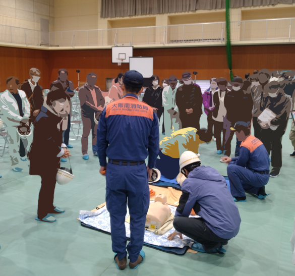 応急手当訓練の様子