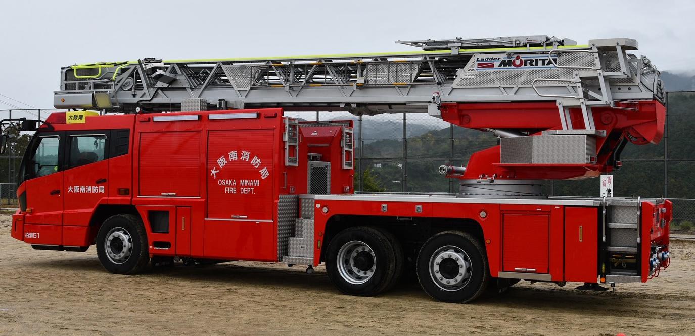 35メートル級はしご車展示の様子